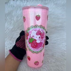 Snow Globe Tumbler 24oz Double Wall Pink